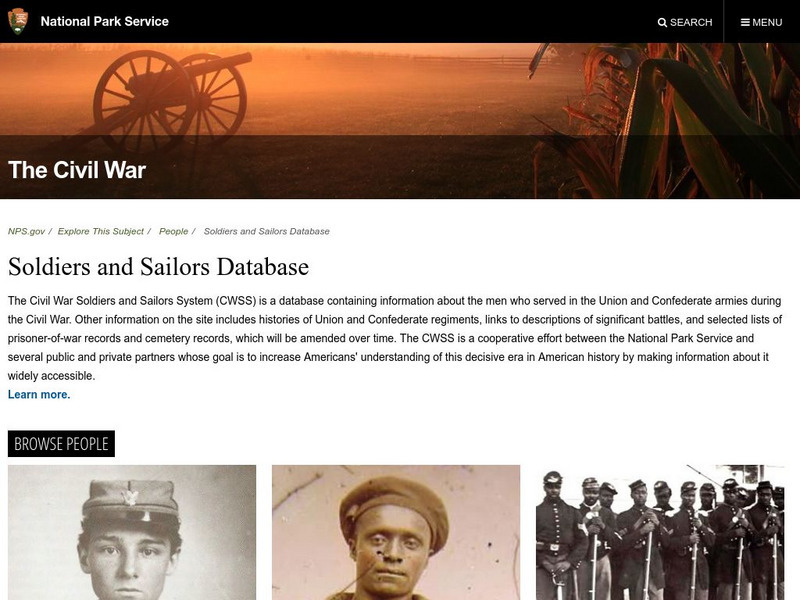 National Park Service: Civil War Soldiers and Sailors System Website National Park Service: Civil War Soldiers and Sailors System Website