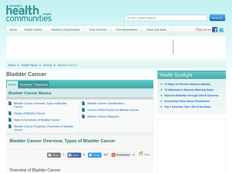 Urology Channel: Bladder Cancer Overview Handout Urology Channel: Bladder Cancer Overview Handout