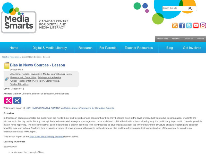 The Media Awareness Network: Bias Lesson Plan The Media Awareness Network: Bias Lesson Plan