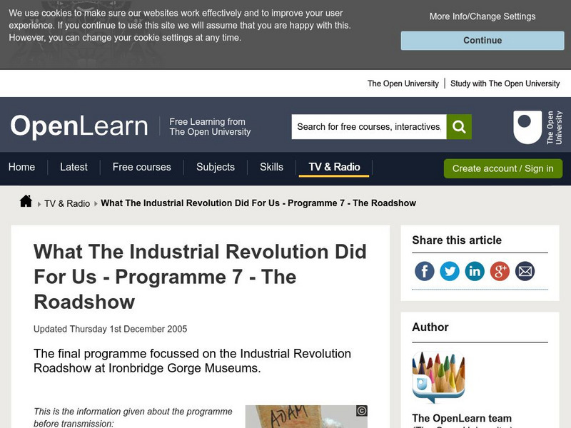 What the Industrial Revolution Did for Us Website What the Industrial Revolution Did for Us Website