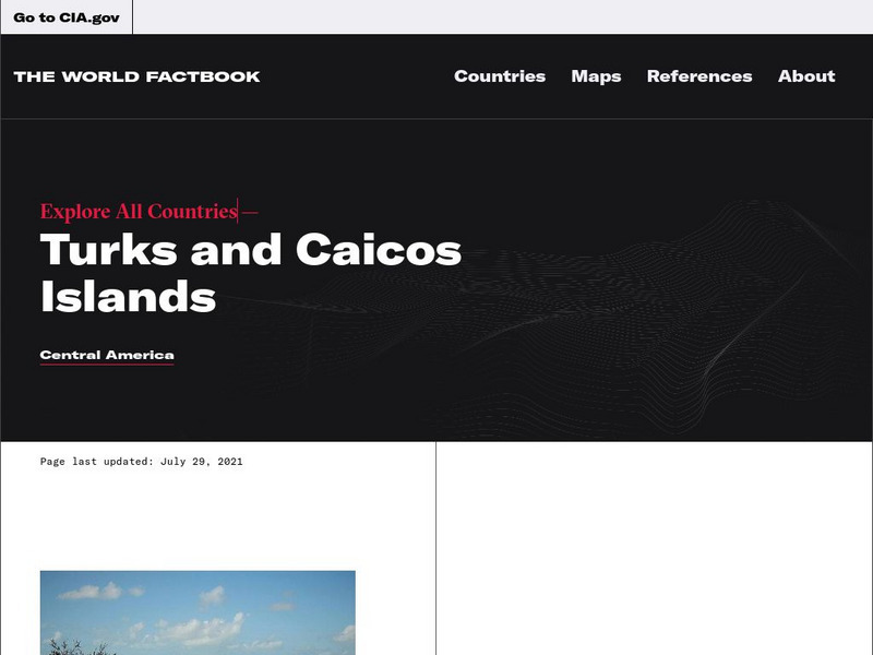Cia: World Factbook: Turks and Caicos Islands Handout Cia: World Factbook: Turks and Caicos Islands Handout