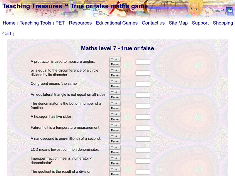 Teaching Treasures: Year Seven Math:true or False Unknown Type Teaching Treasures: Year Seven Math:true or False Unknown Type