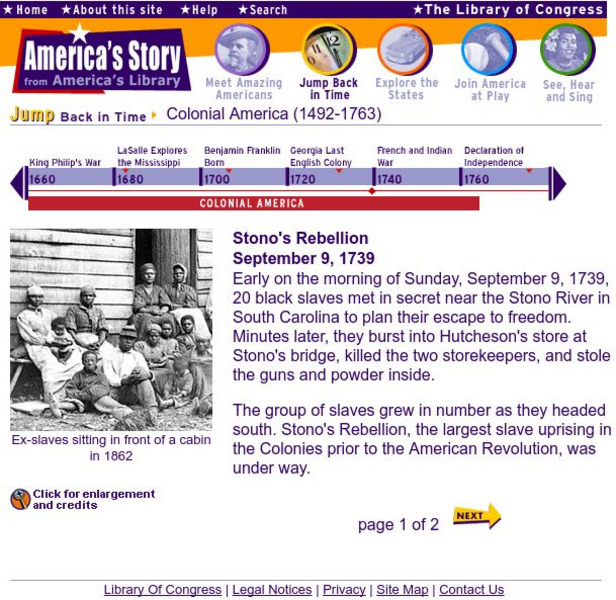 Loc: America's Story: Stono's Rebellion Activity Loc: America's Story: Stono's Rebellion Activity