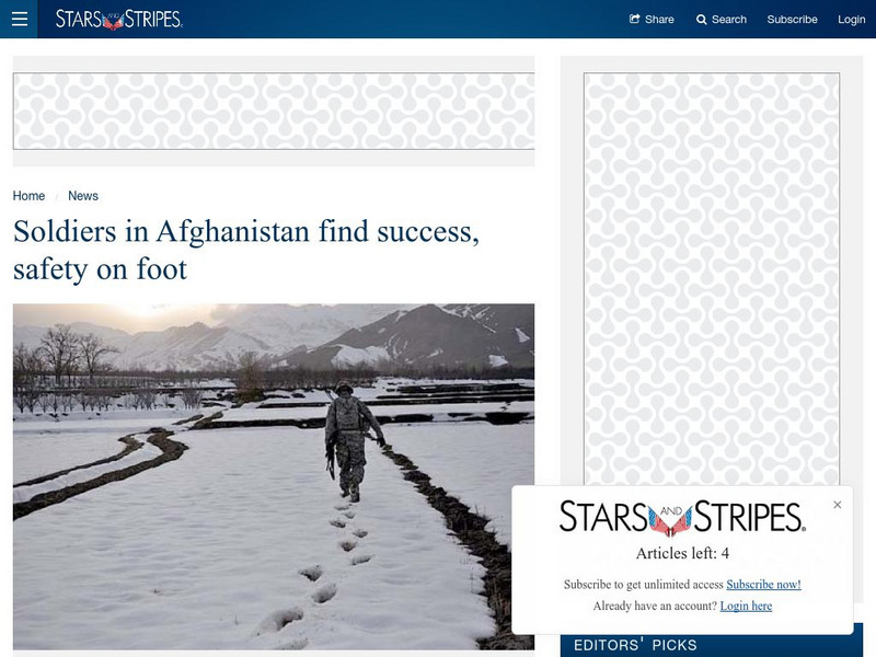 Stars and Stripes: Soldiers in Afghanistan Find Success, Safety on Foot Article Stars and Stripes: Soldiers in Afghanistan Find Success, Safety on Foot Article