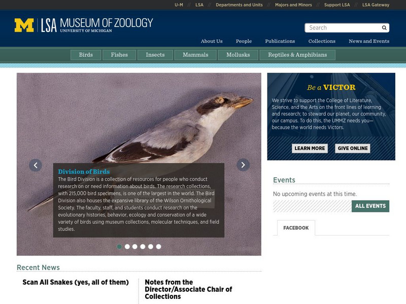 University of Michigan: Museum of Zoology Website University of Michigan: Museum of Zoology Website