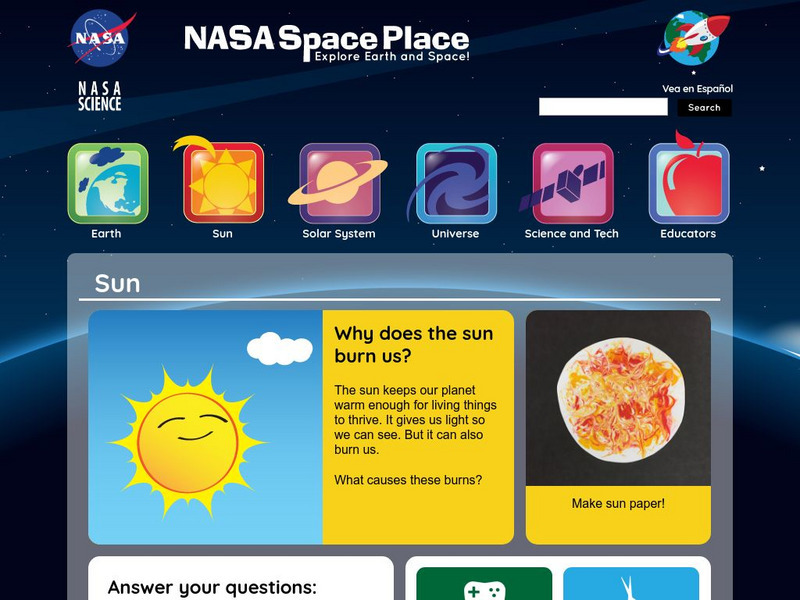 Nasa Space Place: Sun Website Nasa Space Place: Sun Website