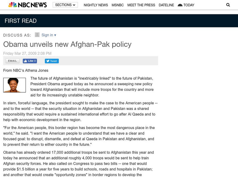 Msnbc: Obama Unveils New Afghan Pak Policy Article Msnbc: Obama Unveils New Afghan Pak Policy Article