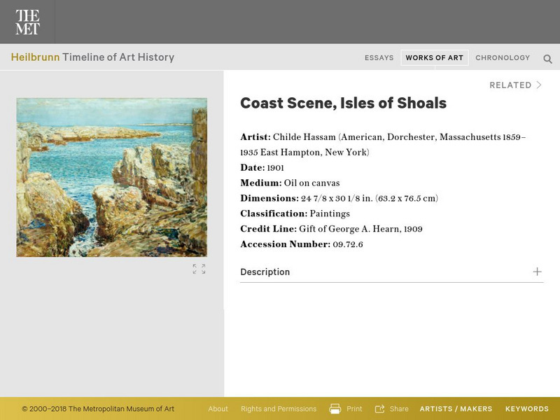Metropolitan Museum of Art: Coast Scene, Isles of Shoals Graphic Metropolitan Museum of Art: Coast Scene, Isles of Shoals Graphic