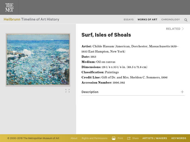 Metropolitan Museum of Art: Surf, Isles of Shoals Graphic Metropolitan Museum of Art: Surf, Isles of Shoals Graphic