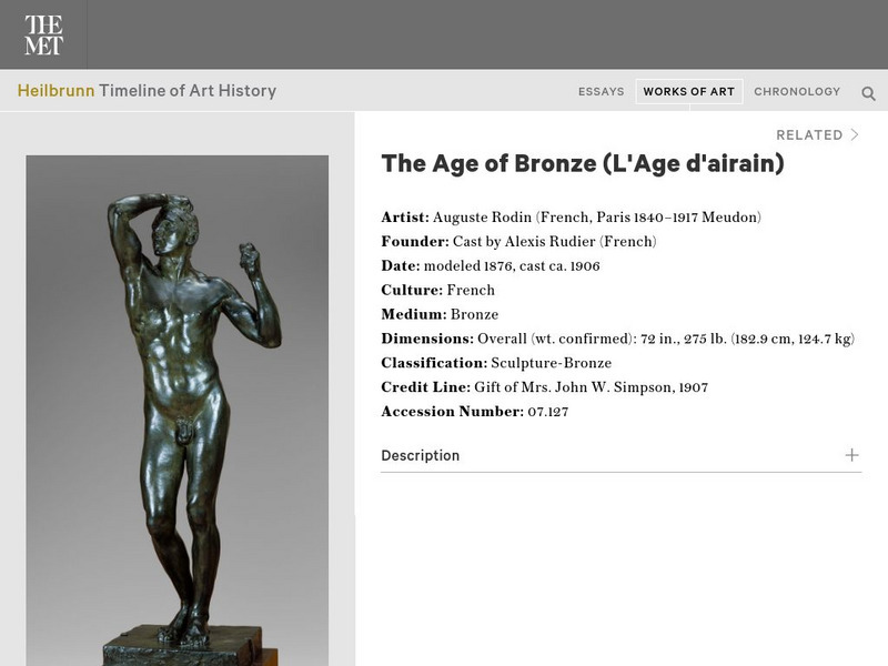 Metropolitan Museum of Art: The Bronze Age, Also Known as the Vanquished Graphic Metropolitan Museum of Art: The Bronze Age, Also Known as the Vanquished Graphic