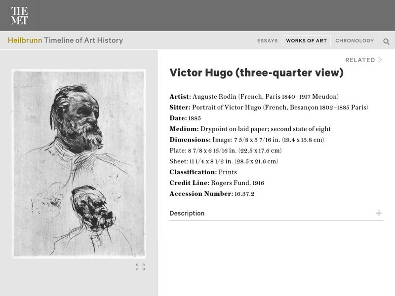 Metropolitan Museum of Art: Victor Hugo, Three Quarter View Graphic Metropolitan Museum of Art: Victor Hugo, Three Quarter View Graphic