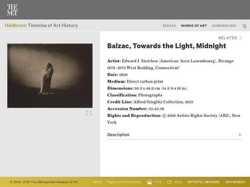 Metropolitan Museum of Art: Balzac Toward the Light, Midnight Graphic Metropolitan Museum of Art: Balzac Toward the Light, Midnight Graphic