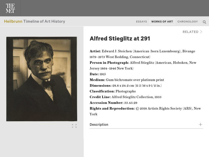Metropolitan Museum of Art: Alfred Stieglitz at 291, Edward Steichen Graphic Metropolitan Museum of Art: Alfred Stieglitz at 291, Edward Steichen Graphic