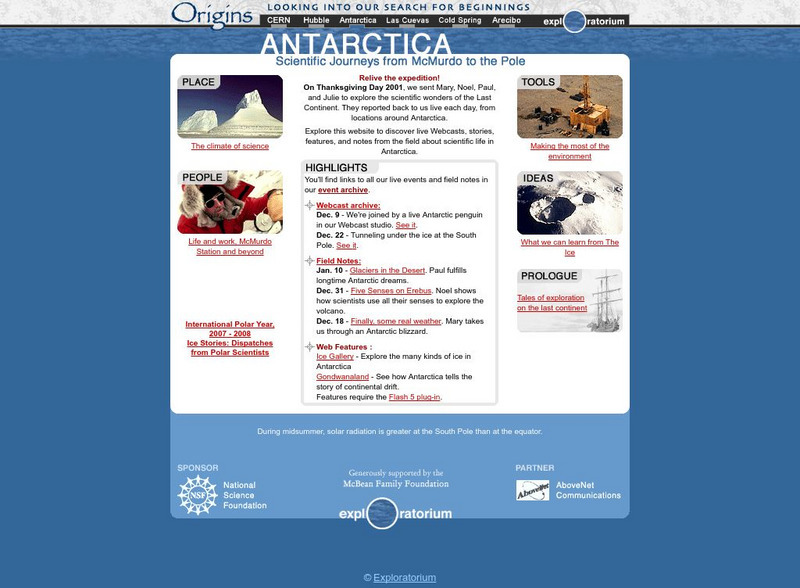 Exploratorium: Antarctica Website