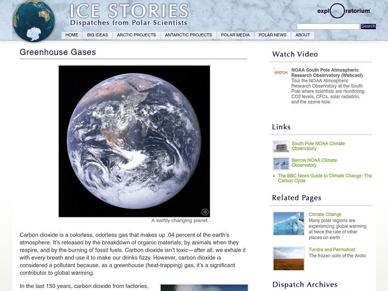 Exploratorium: Ice Stories: Dispatches From Polar Scientists: Greenhouse Gases Article