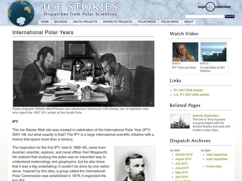 Exploratorium: Ice Stories: Dispaches From Polar Scientists: Ipy Article