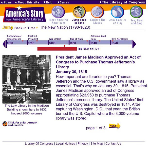 Loc: America's Story: Thomas Jefferson's Library Is Purchased Handout Loc: America's Story: Thomas Jefferson's Library Is Purchased Handout