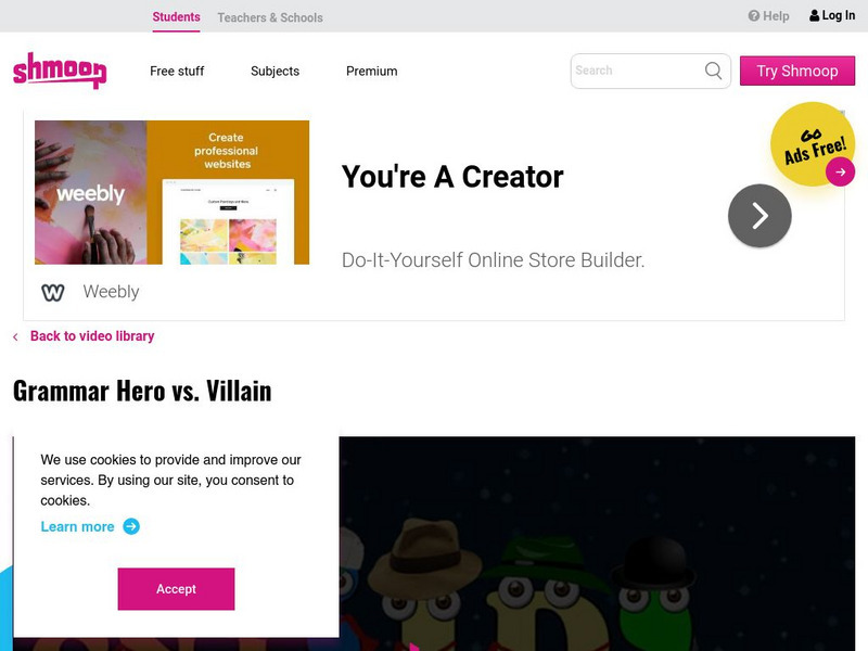 Shmoop: Grammar Hero vs. Villain Instructional Video Shmoop: Grammar Hero vs. Villain Instructional Video