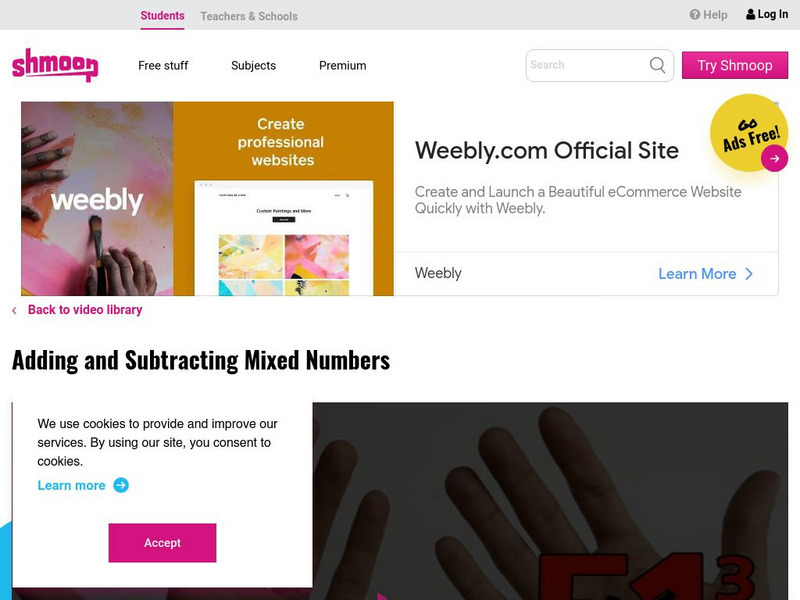 Shmoop: Adding and Subtracting Mixed Numbers Instructional Video