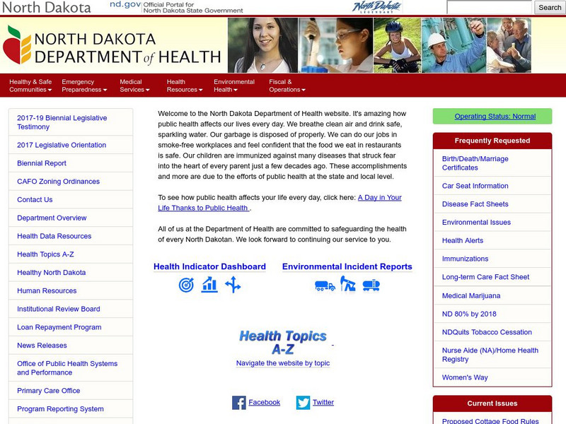 North Dakota Department of Health Website