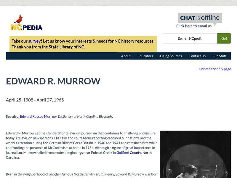 N Cpedia: Edward R. Murrow Website N Cpedia: Edward R. Murrow Website