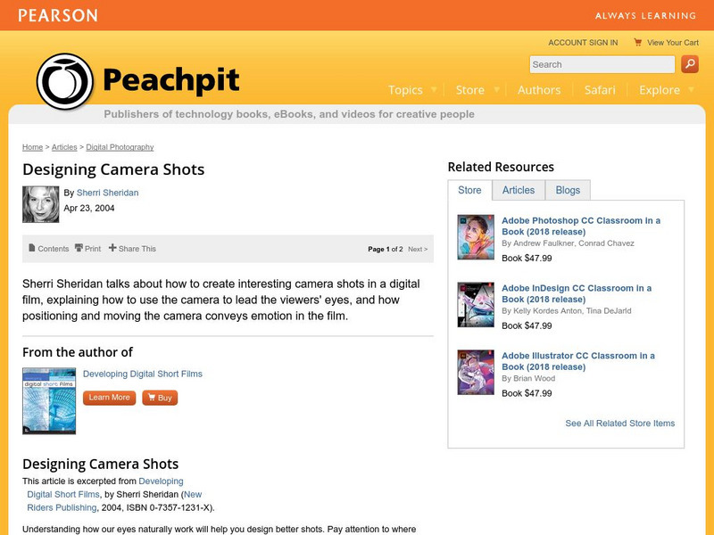 Peachpit: Designing Camera Shots Website Peachpit: Designing Camera Shots Website