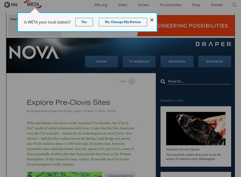 Nova: America's Stone Age Explorers: Before Clovis Interactive Nova: America's Stone Age Explorers: Before Clovis Interactive