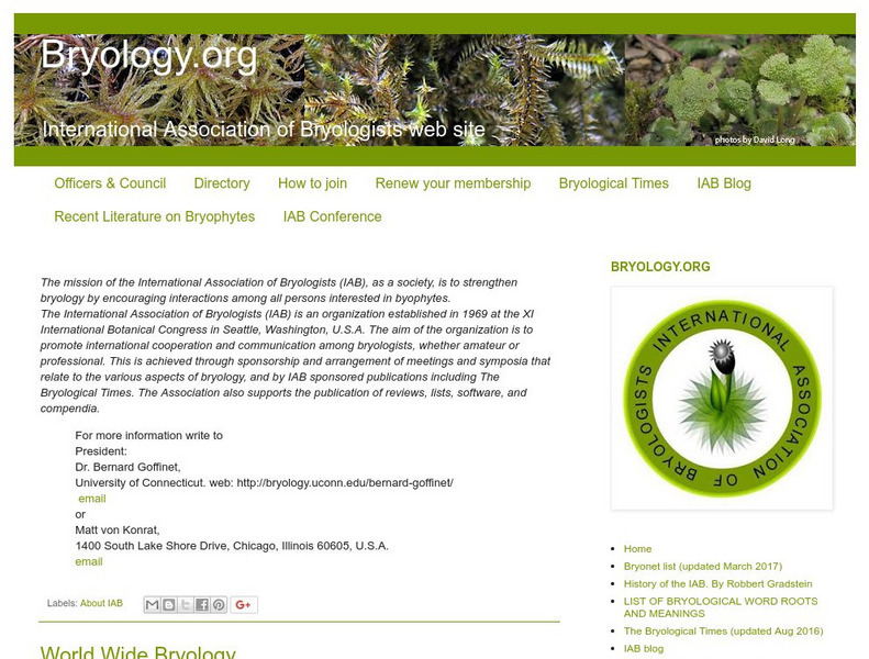 Iab: What Is Bryology? A Bryologist? Website