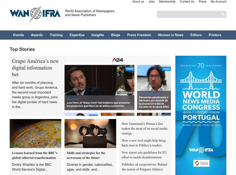The World Association of Newspapers Website The World Association of Newspapers Website