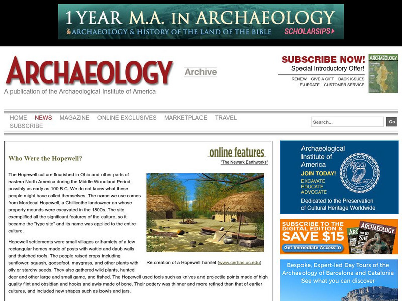 Archaeology Magazine Archive: Who Were the Hopewell? Article Archaeology Magazine Archive: Who Were the Hopewell? Article