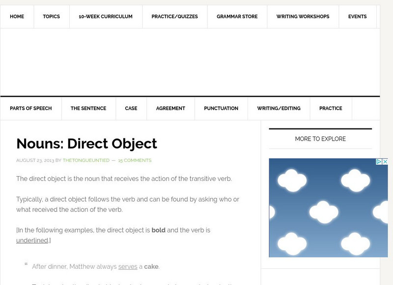 The Tongue Untied: Direct Object Handout The Tongue Untied: Direct Object Handout