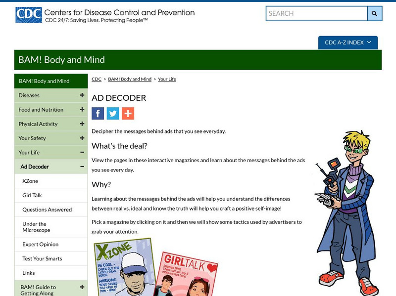 Centers for Disease Control: Bam! Teacher's Corner: Ad Decoder Activity Centers for Disease Control: Bam! Teacher's Corner: Ad Decoder Activity