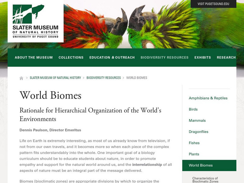 University of Puget Sound: World Biomes Website University of Puget Sound: World Biomes Website