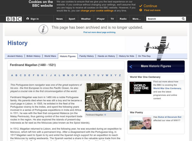 Bbc History: Ferdinand Magellan (1480 1521) Handout Bbc History: Ferdinand Magellan (1480 1521) Handout