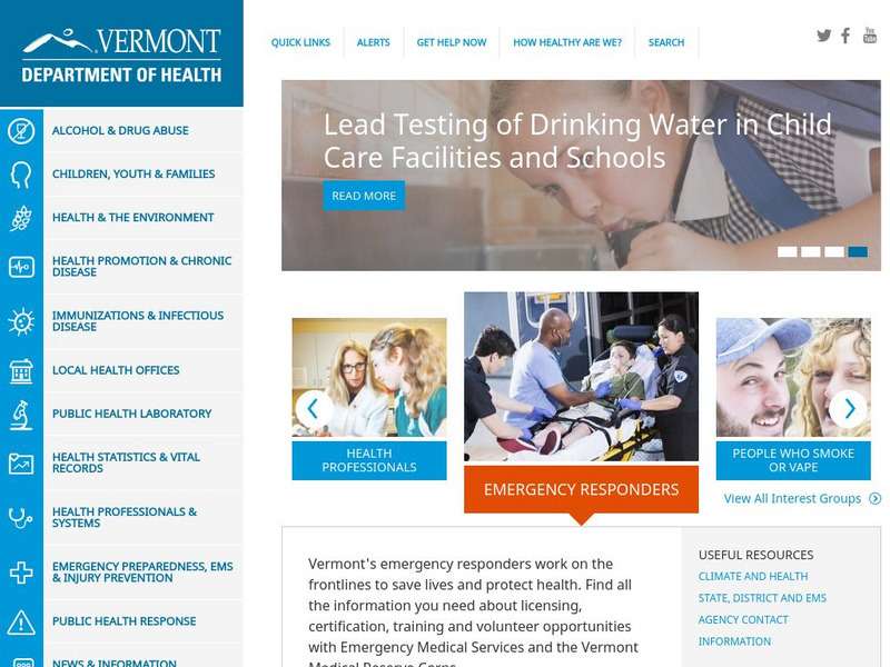 State of Vermont Department of Health: Healthy Vermonter Website