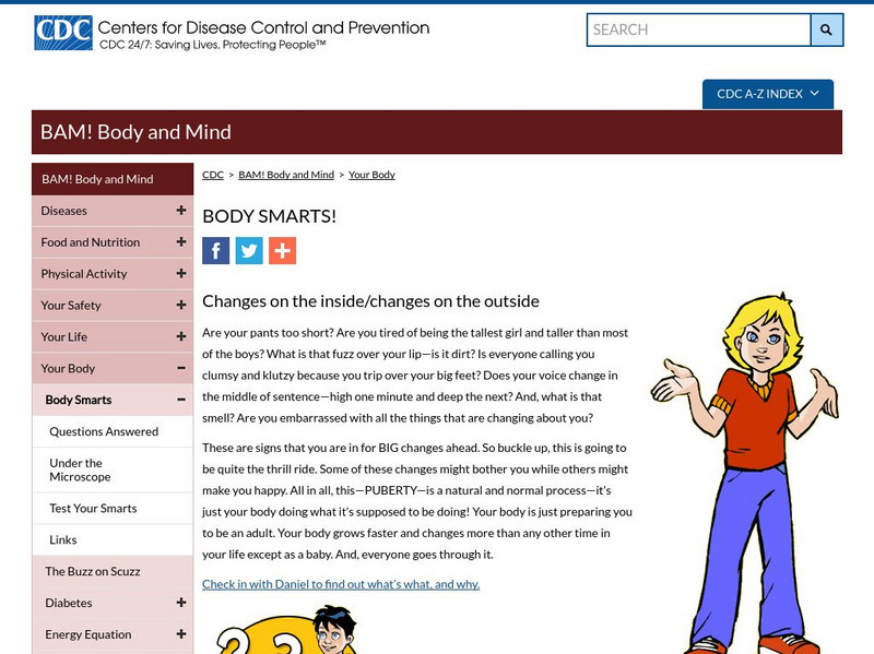 Centers for Disease Control: Bam! Your Body: Body Smartz! Website Centers for Disease Control: Bam! Your Body: Body Smartz! Website
