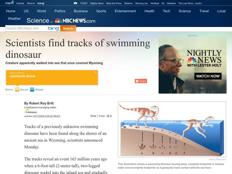 Live Science: Scientists Find Tracks of Swimming Dinosaur Unit Plan Live Science: Scientists Find Tracks of Swimming Dinosaur Unit Plan