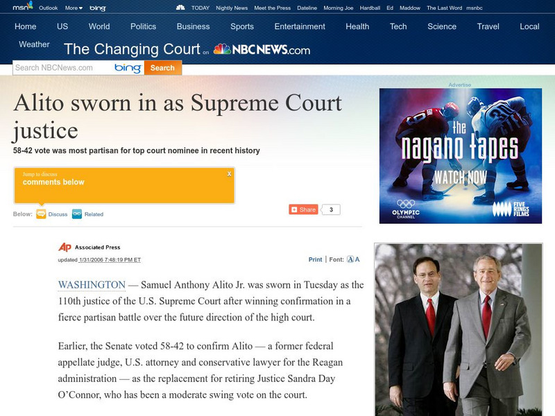Nbc News: Alito Sworn in as Supreme Court Justice Website Nbc News: Alito Sworn in as Supreme Court Justice Website