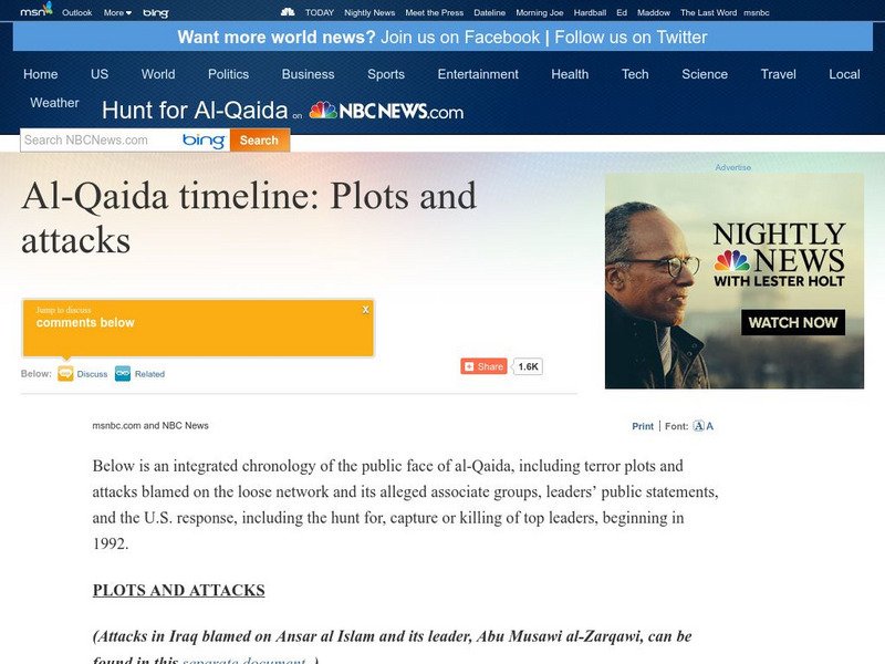 Msnbc: Al Qaida Timeline: Plots and Attacks Website