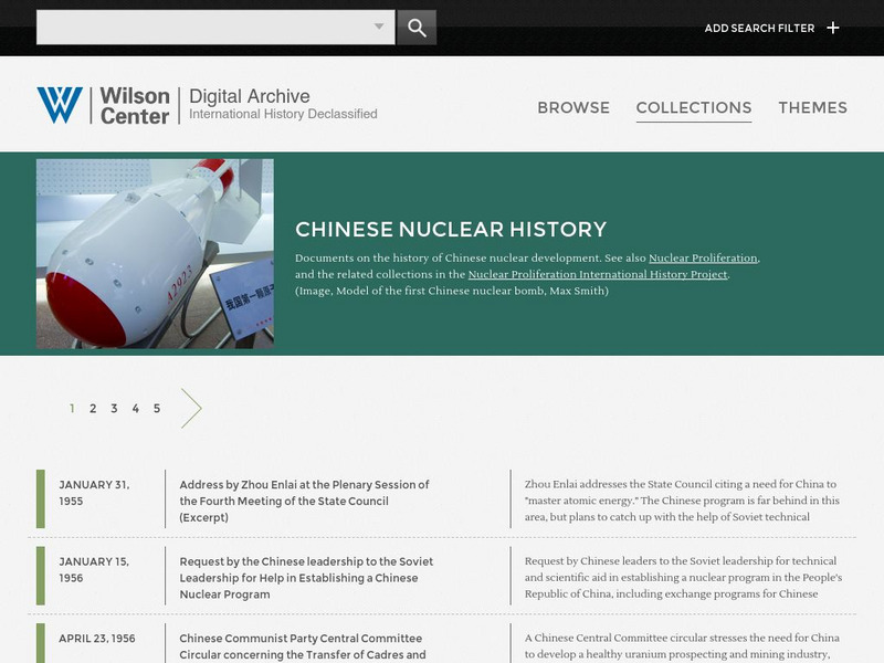 Wilson Center: Chinese Nuclear History Primary Wilson Center: Chinese Nuclear History Primary