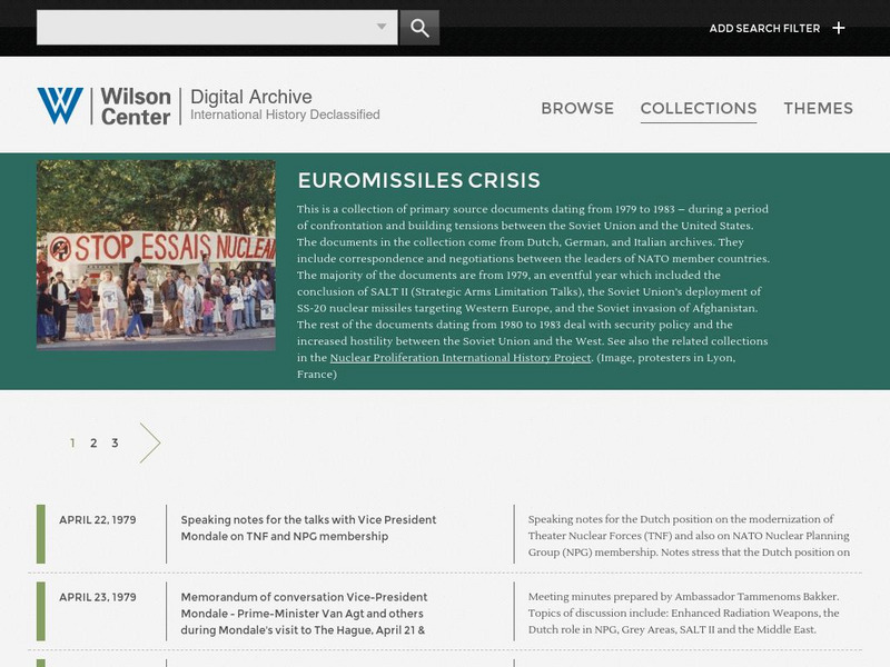 Wilson Center: Euromissiles Crisis Primary Wilson Center: Euromissiles Crisis Primary