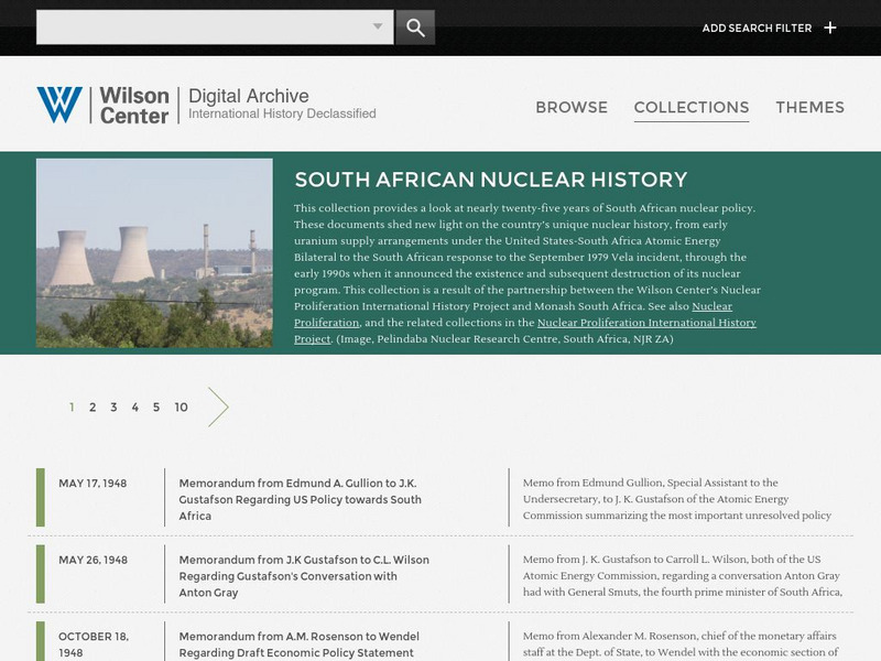 Wilson Center: South African Nuclear History Primary Wilson Center: South African Nuclear History Primary
