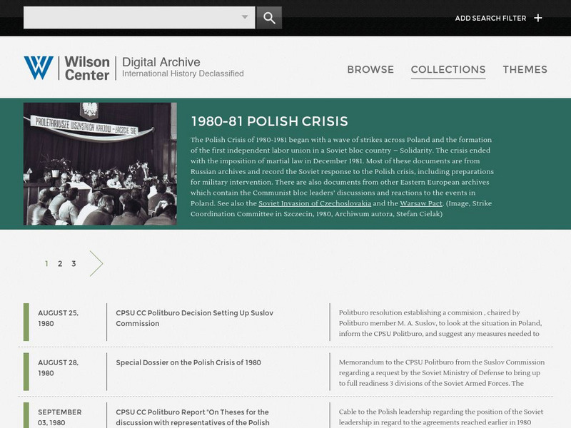 Wilson Center: 1980 81 Polish Crisis Primary