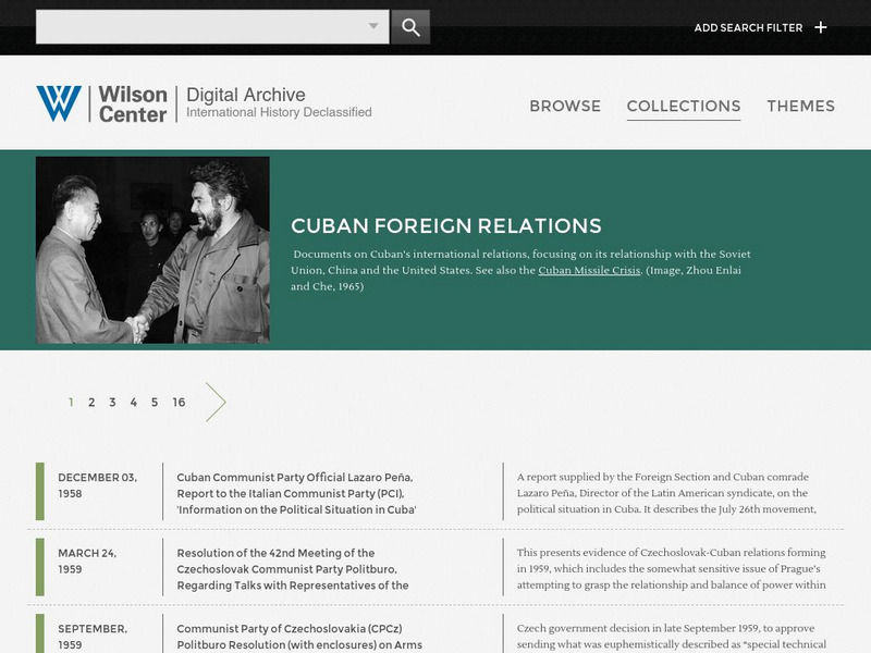 Woodrow Wilson Center: Digital Archive: Cuban Foreign Relations Primary Woodrow Wilson Center: Digital Archive: Cuban Foreign Relations Primary