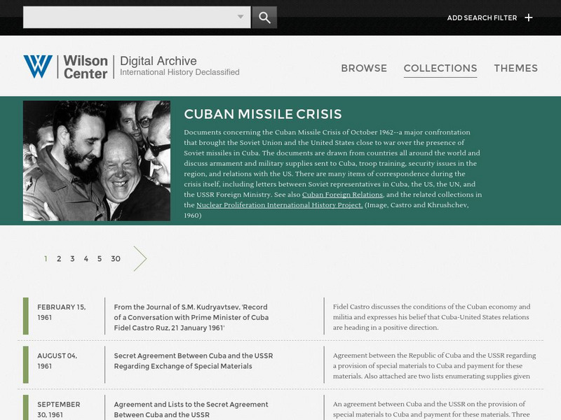 Woodrow Wilson Center: Digital Archive: Cuban Missile Crisis Primary Woodrow Wilson Center: Digital Archive: Cuban Missile Crisis Primary