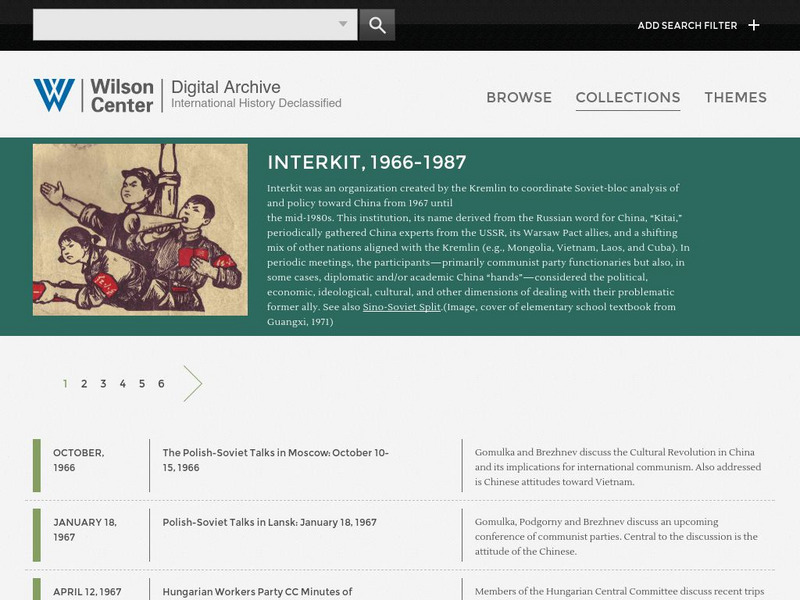 Woodrow Wilson Center: Digital Archive: Interkit, 1966 1987 Primary Woodrow Wilson Center: Digital Archive: Interkit, 1966 1987 Primary