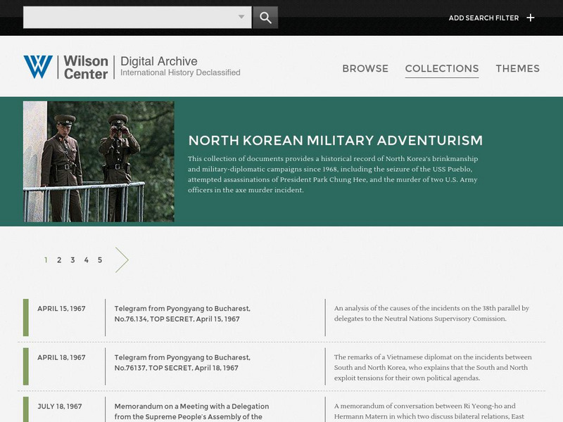 Woodrow Wilson Center: Digital Archive: North Korean Military Adventurism Primary Woodrow Wilson Center: Digital Archive: North Korean Military Adventurism Primary