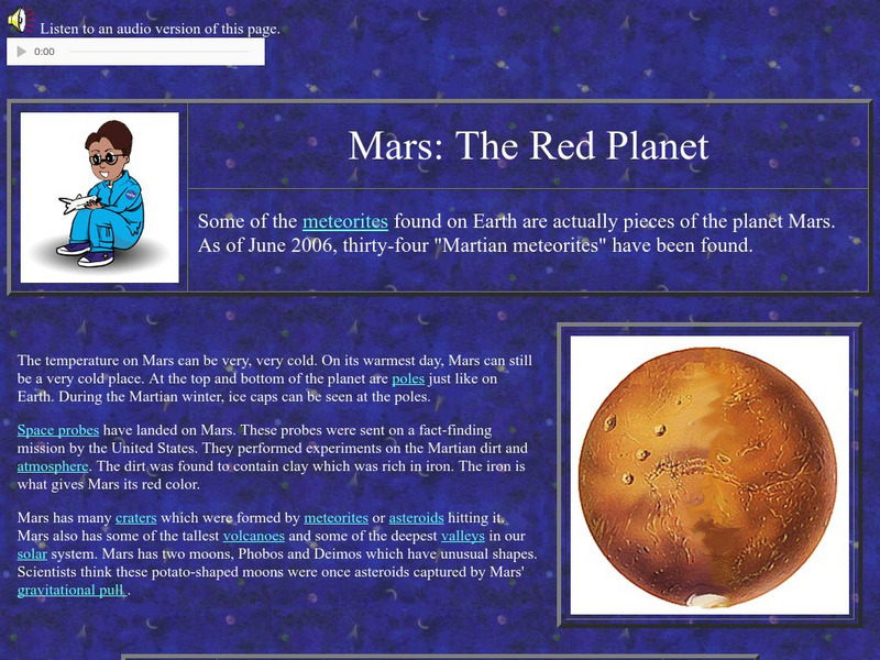 Nasa Star Child: Mars the Red Planet (Level 1) Website Nasa Star Child: Mars the Red Planet (Level 1) Website
