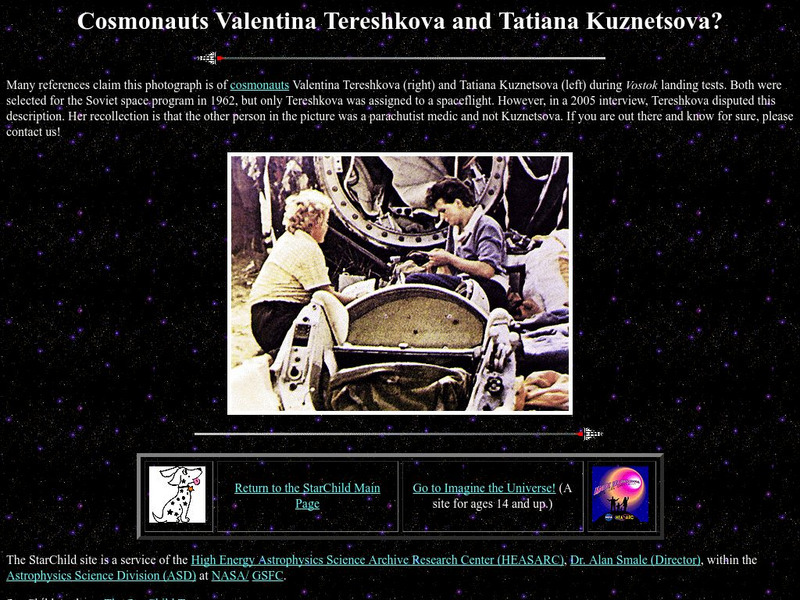 Nasa Star Child:cosmonauts Valentina Tereshkova & Tatiana Kuznetsova Website Nasa Star Child:cosmonauts Valentina Tereshkova & Tatiana Kuznetsova Website