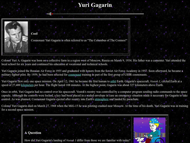 Nasa Star Child: Yuri Gagaran (Level 2) Website Nasa Star Child: Yuri Gagaran (Level 2) Website